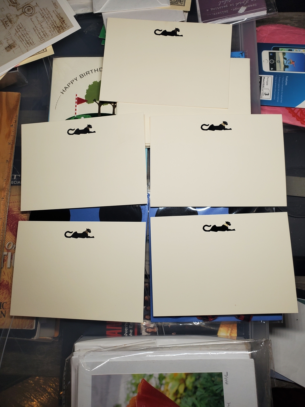 Vintage Cartier Panthere Black Panther Note Cards set of 5